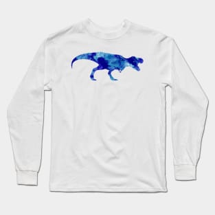 Blue T Rex Watercolor Painting Long Sleeve T-Shirt
